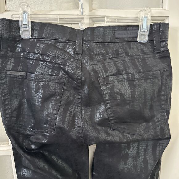 ROCK & REPUBLIC Snake Print Pants Womens 8 Black Berlin - Picture 9 of 15